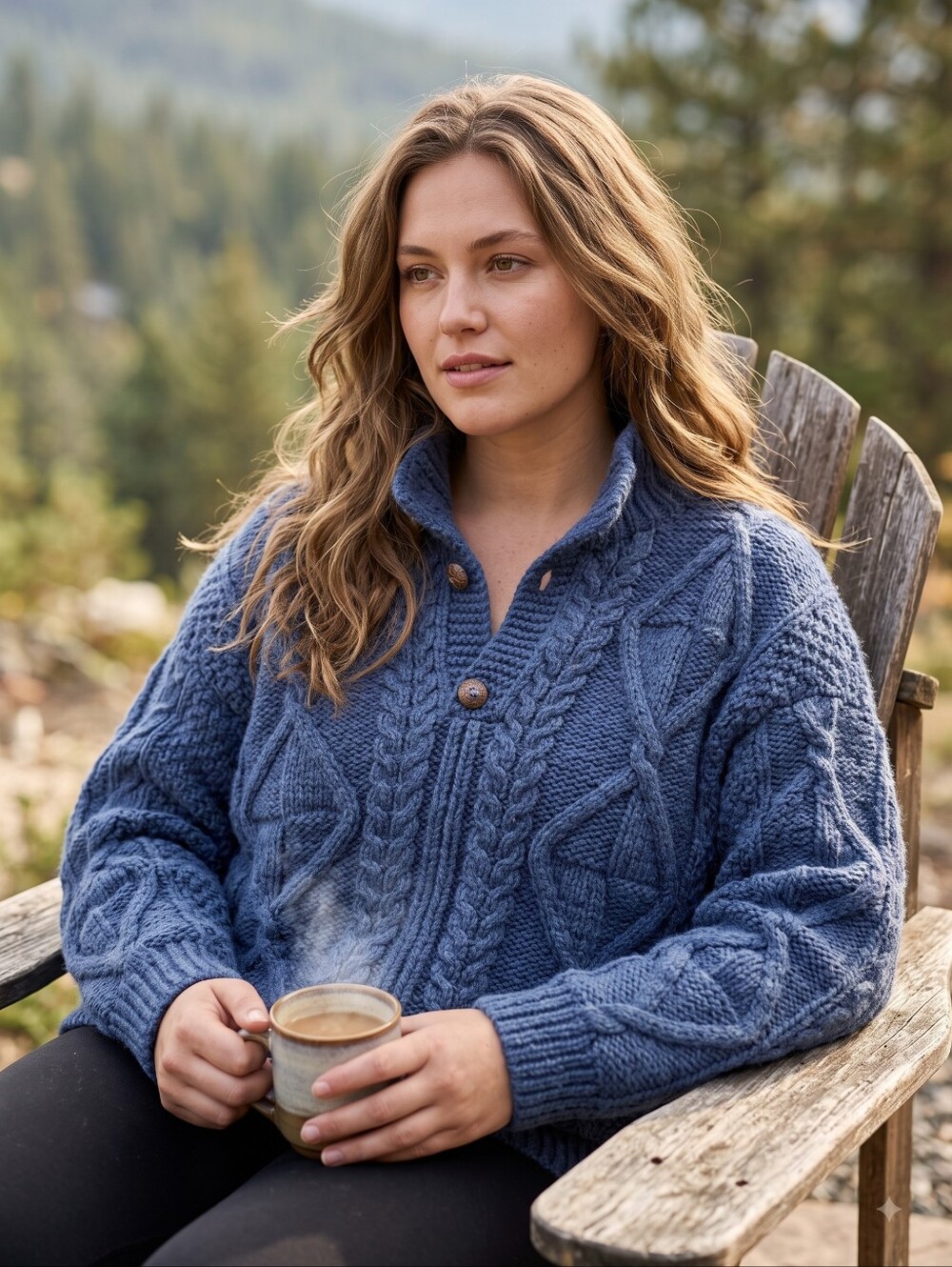 Buffalo Import Hand Knit Wool Chunky Cable Knit Sweater Cabincore Oversized